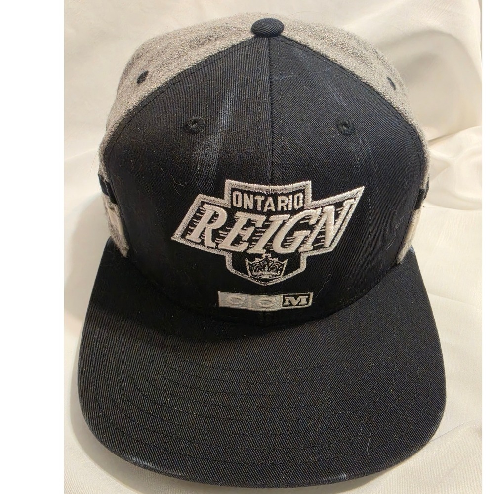 Ontario Reign CCM Snapback Hat Black Grey AHL Hockey Fan Gear Adjustable Cap